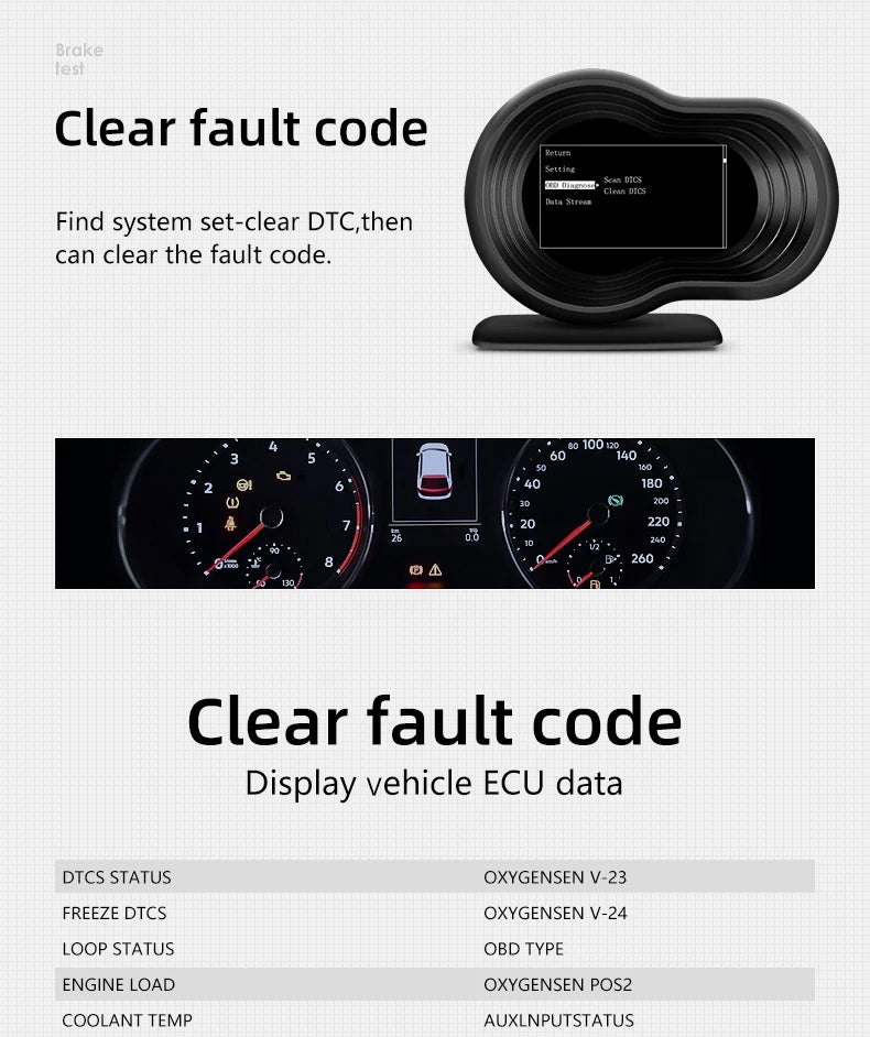 OBD2 HUD Digital Speedometer Display F9