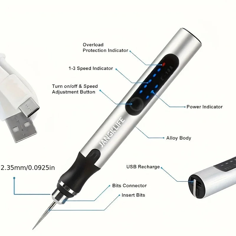 DIY USB Cordless Rotary Tool Kit Engraving