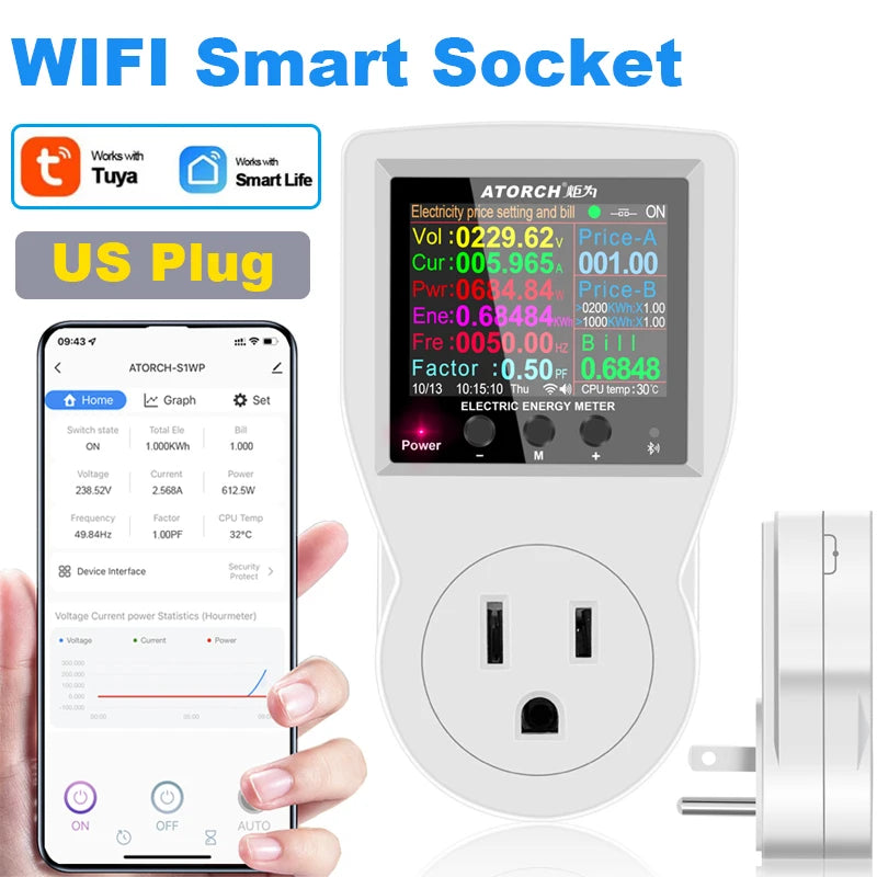 Tuya WiFi Smart Socket with Energy Meter