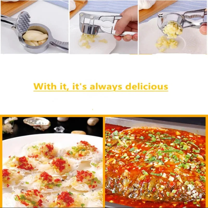 Stainless Steel Garlic Press Crusher Tool