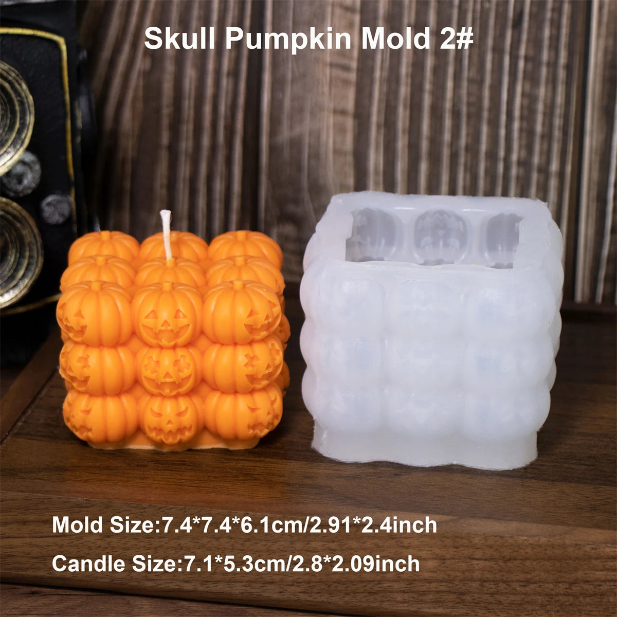 3D Skull & Pumpkin Candle Silicone Mold