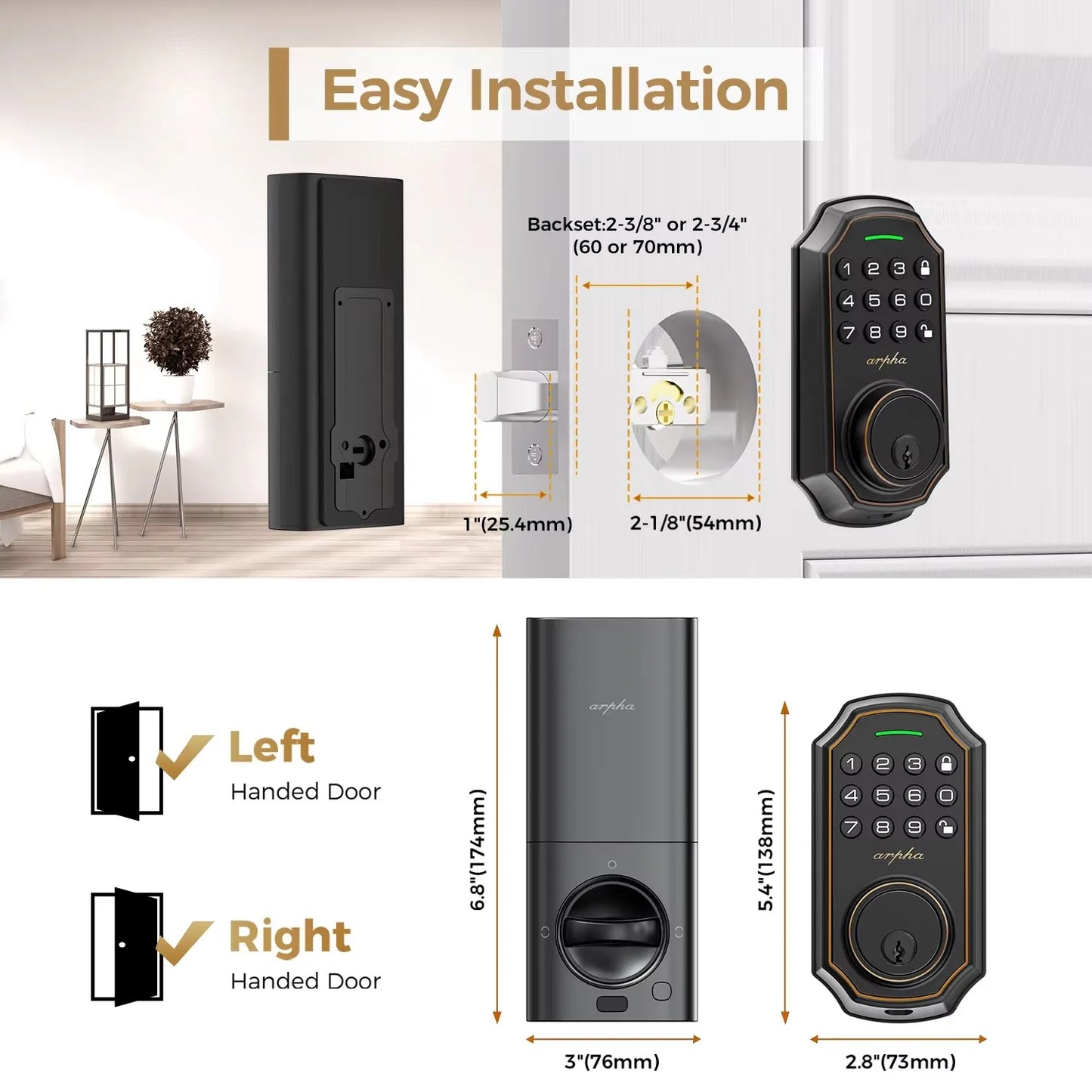 Arpha D180W WiFi Smart Door Lock Keypad