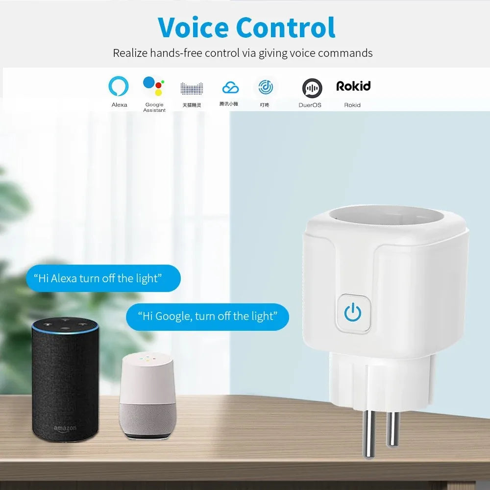 Smart Socket EU16A/20A Wifi Smart Plug With Power Monitoring Smart Life APP