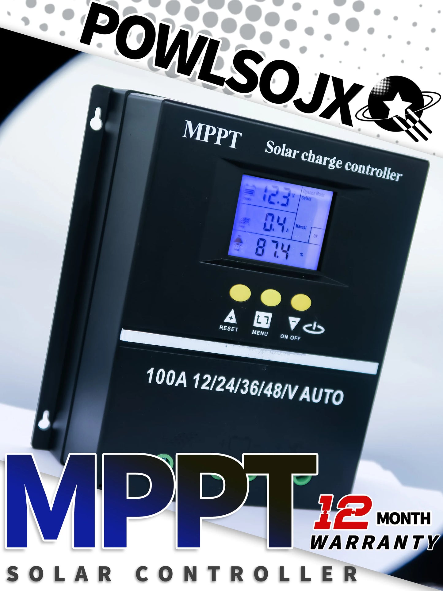 POWLSOJX MPPT 100A Solar Charge Controller