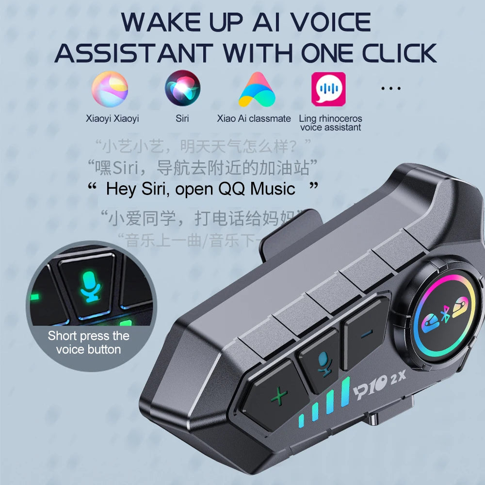 Kebidumei YP10 Bluetooth 5.3 Motorcycle Intercom