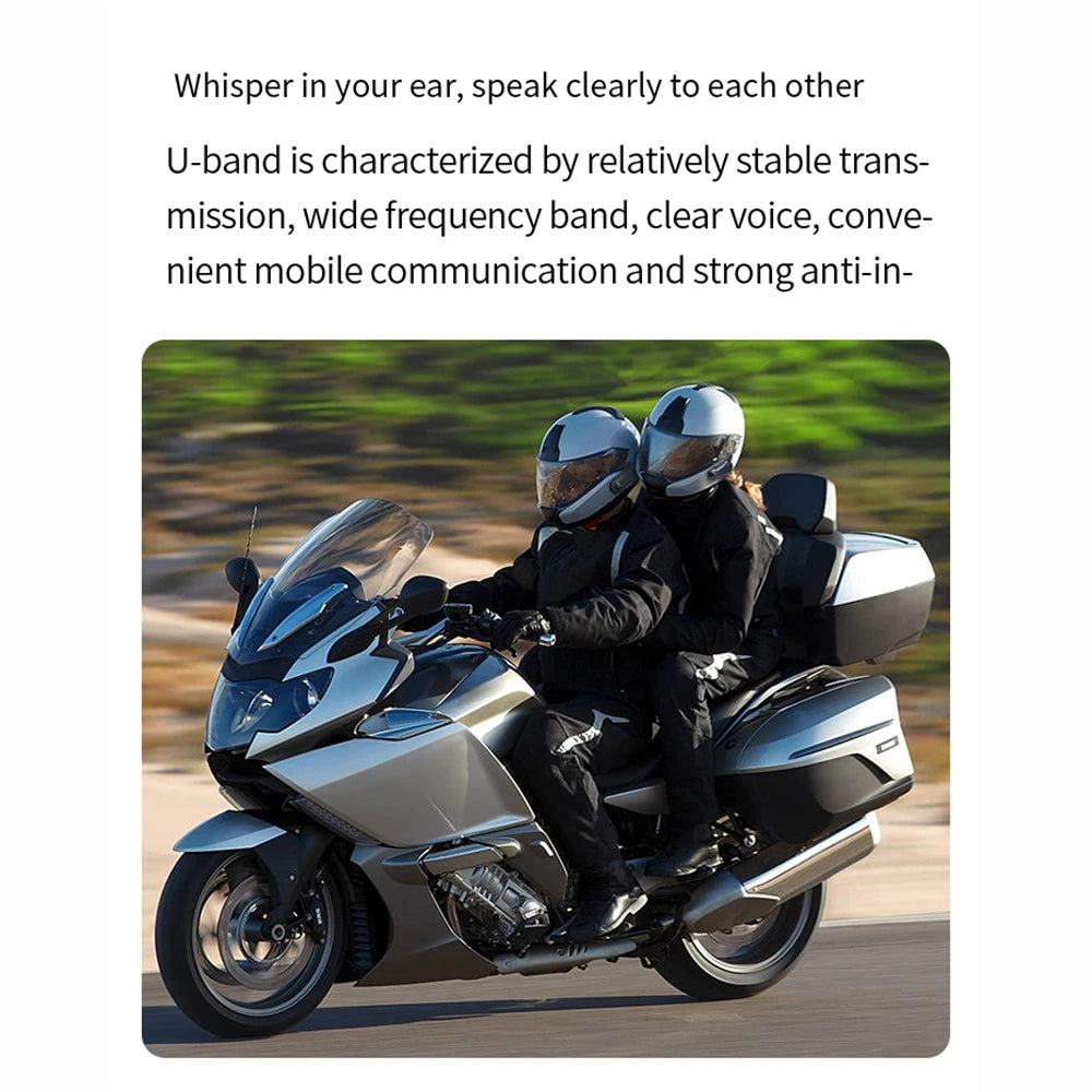 Bluetooth Motorcycle Helmet Intercom for 2 Riders