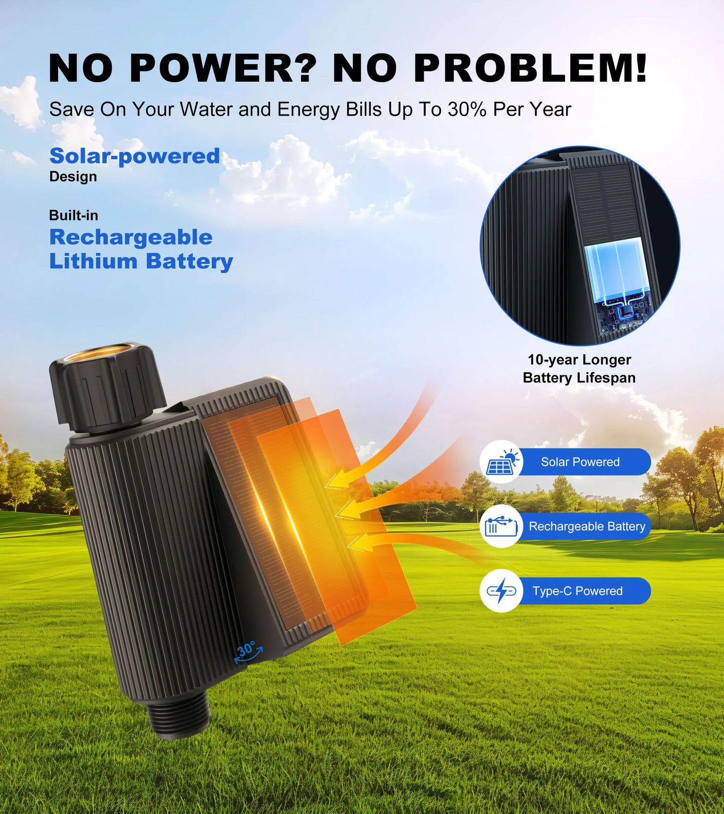 Solar WiFi Smart Water Timer Automatic Irrigation
