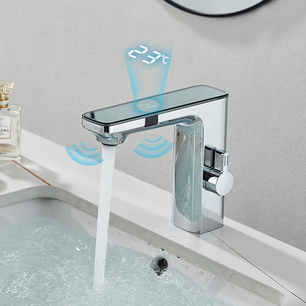 Smart Touchless Basin Faucet with Digital Display