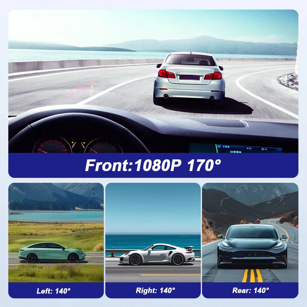 4-Channel WiFi Dash Cam with 360° Night Vision