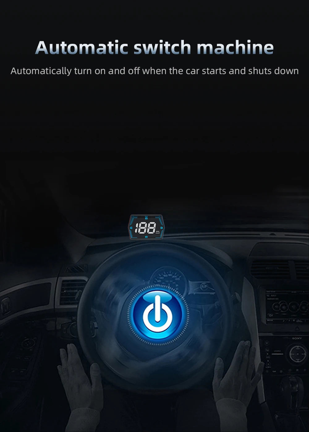 HD GPS Heads-Up Display – Speed & Compass Clarity!