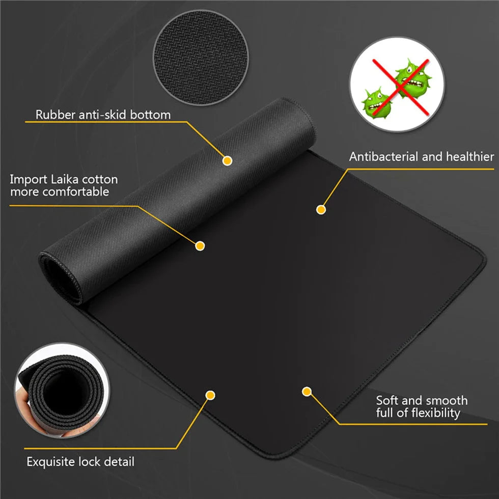 XXL Black Mouse Pad – Large Gaming Desk Mat