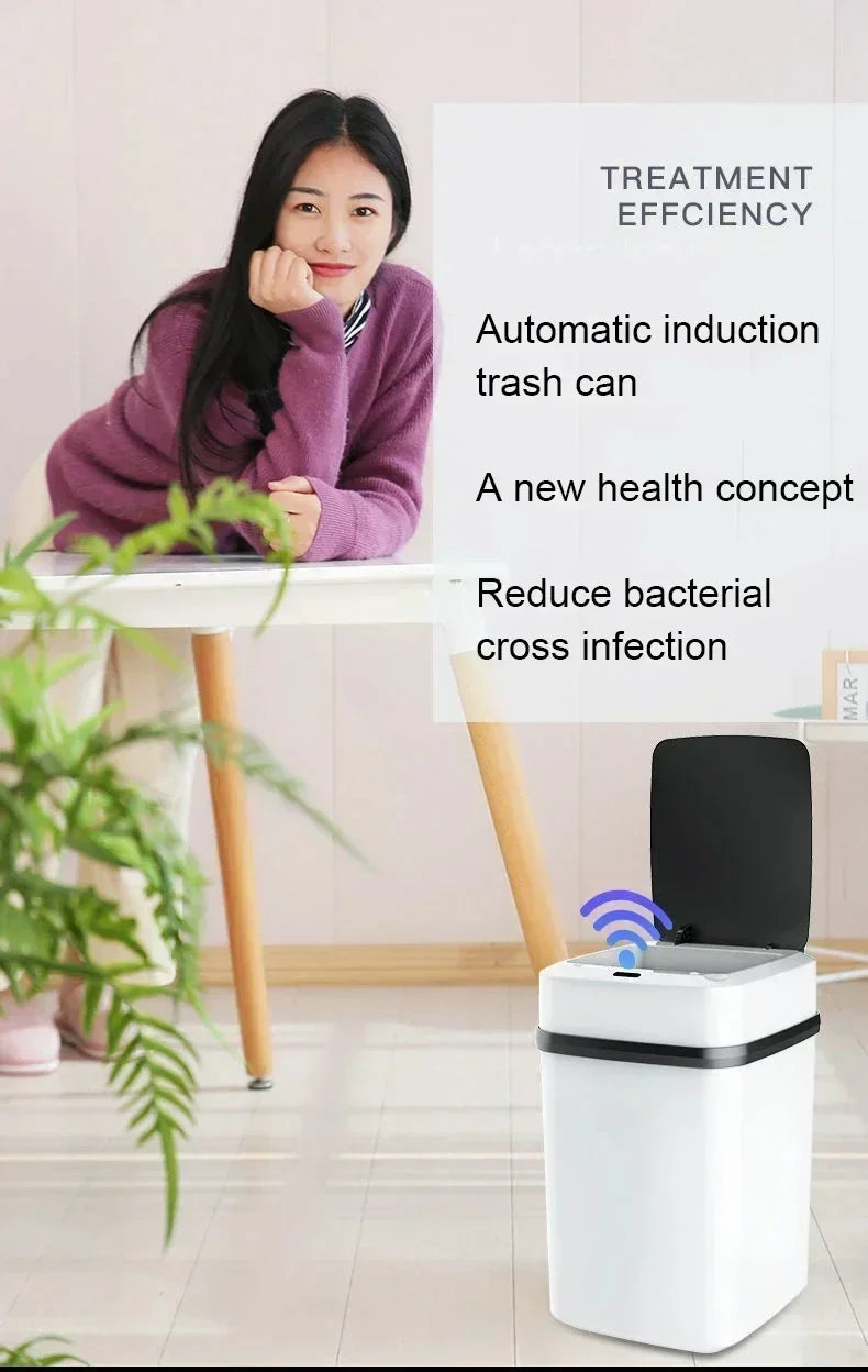 Smart 13L Touchless Trash Can – Waterproof & Odor-Free