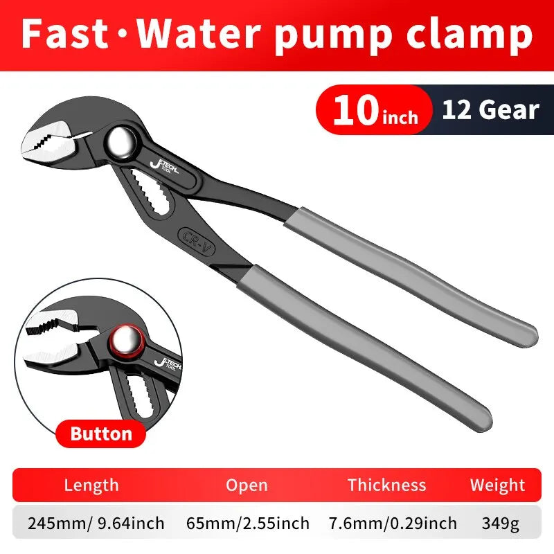 Adjustable Water Pump Pliers – Quick-Release Plumbing Tool