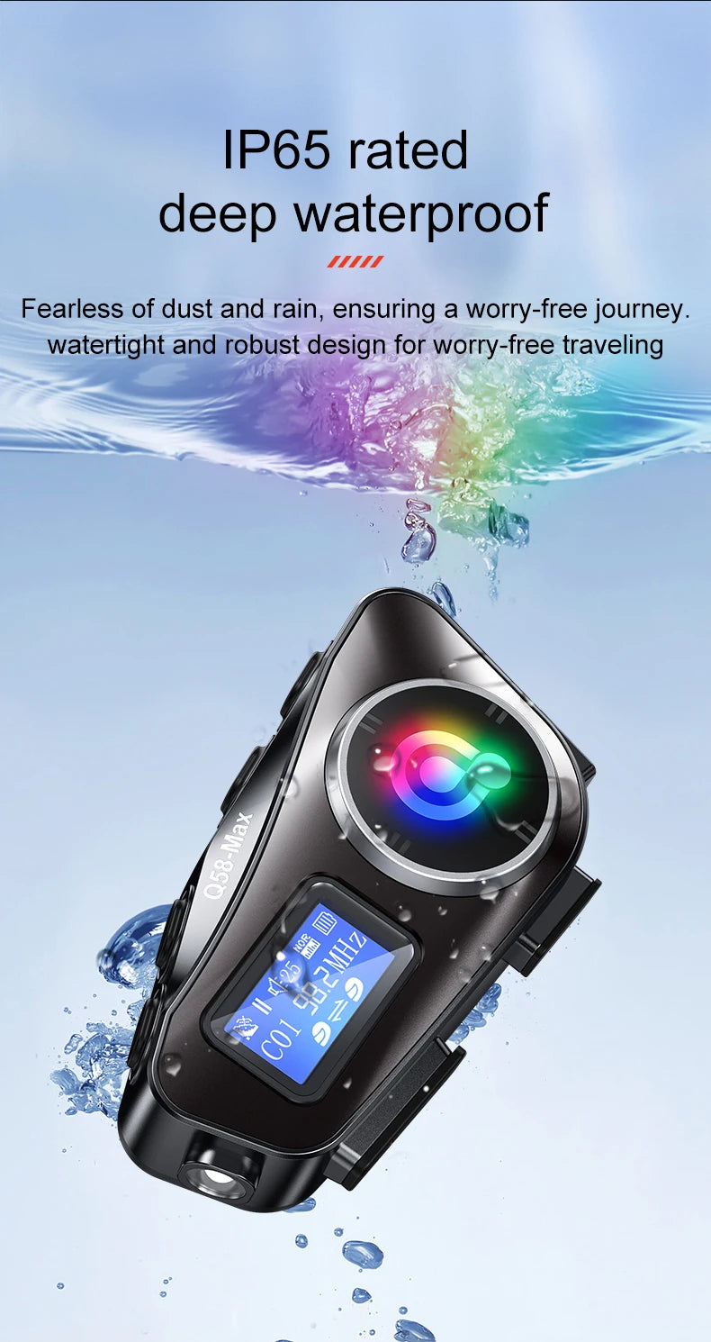 Q58-Max Motorcycle Bluetooth Intercom Headset