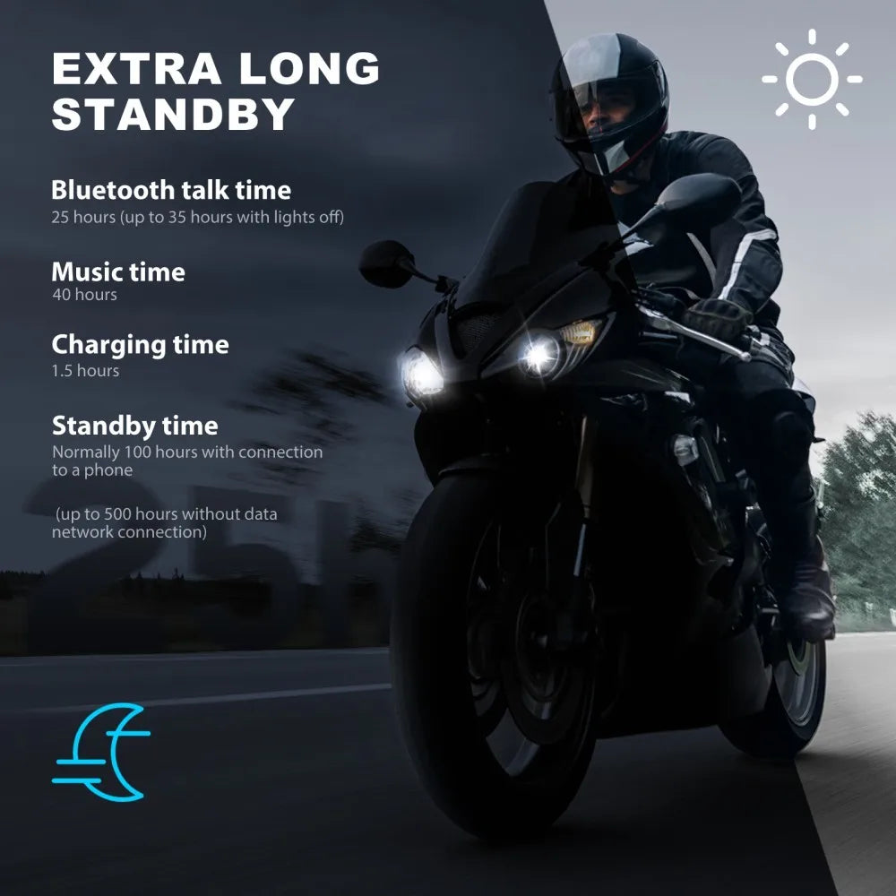 GEARELEC GX10 Bluetooth Motorcycle Intercom 10 Riders