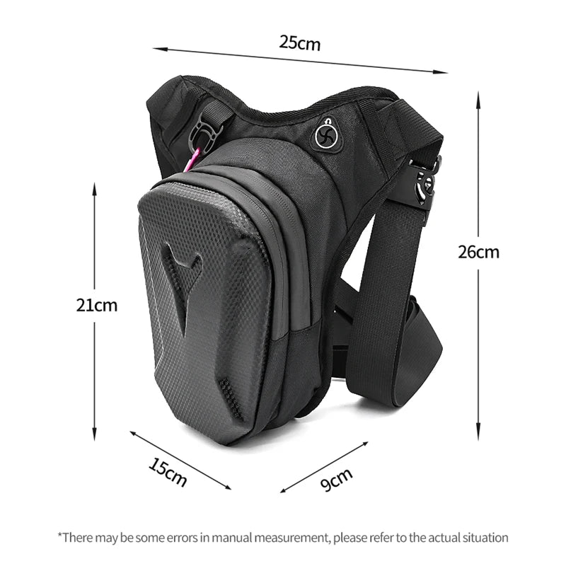 Ride hands-free with this waterproof drop leg bag!