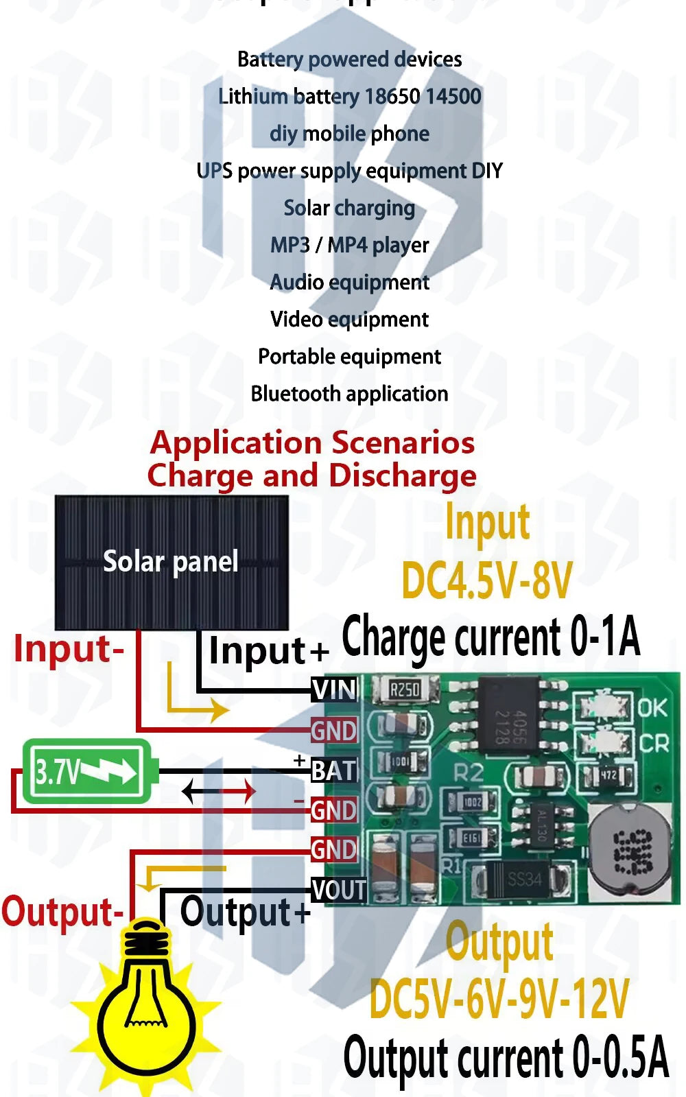 3.7V–12V Boost Converter Board for 18650