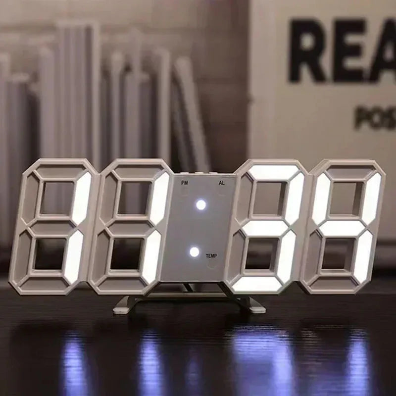 3D Digital Wall Clock Decoration for Home Glow Night Mode