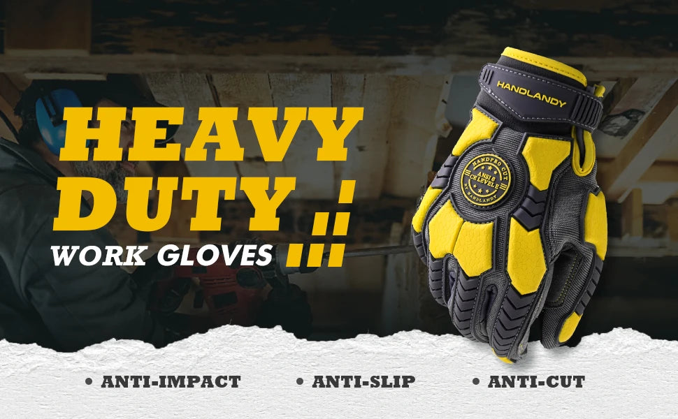 HANDLANDY Heavy Duty Work Gloves – Cut 6 Safety & Impact Protection