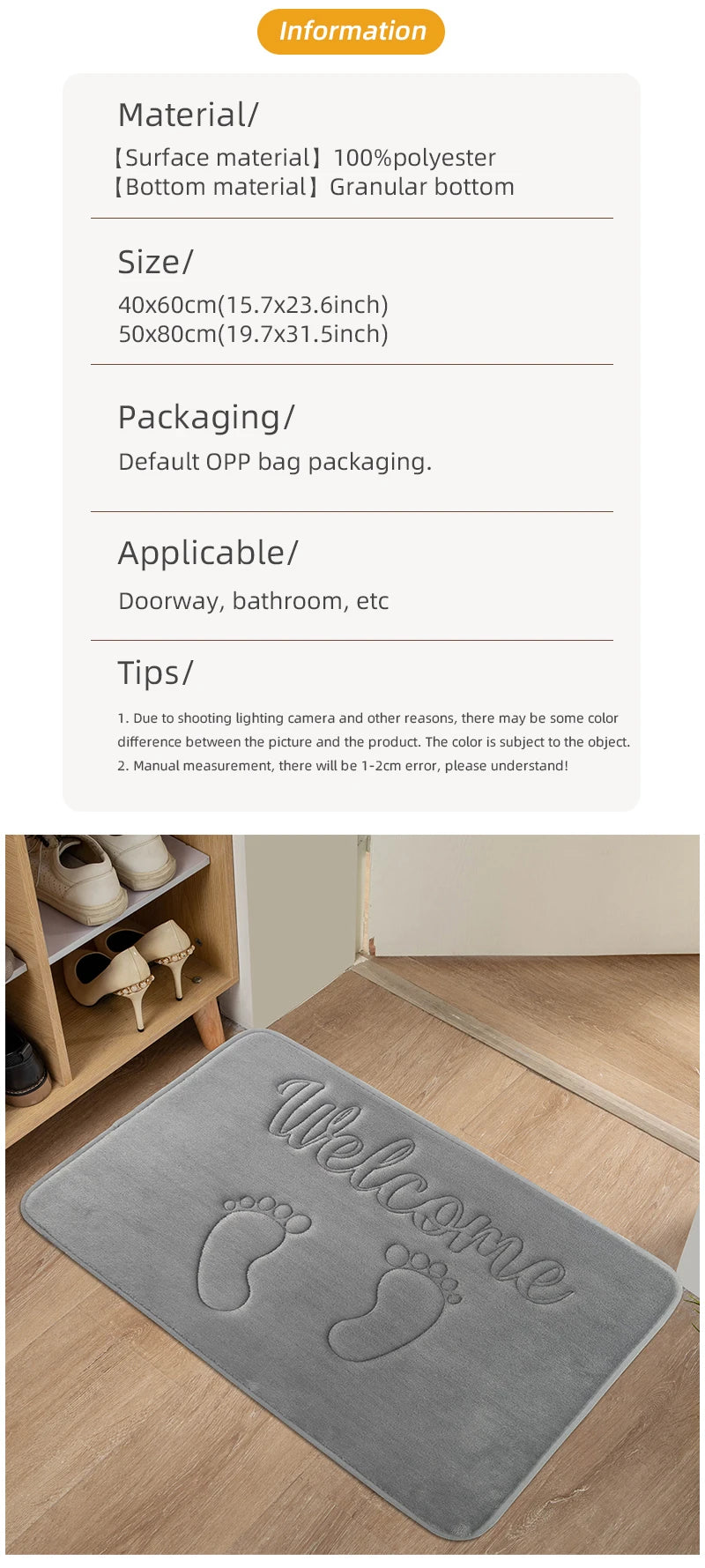Anti-Slip Cobblestone Bathroom Mat – Soft, Safe & Water-Absorbent!