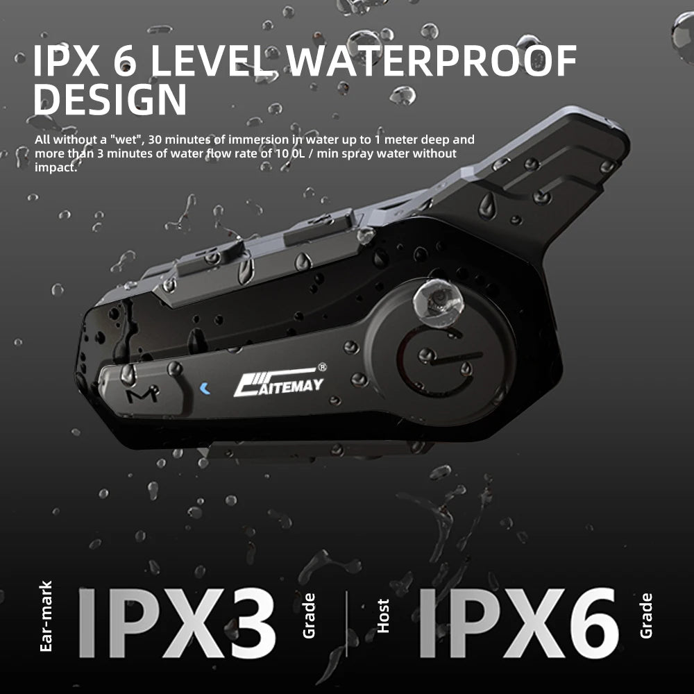 Bluetooth Motorcycle Helmet Intercom Headset 1000M