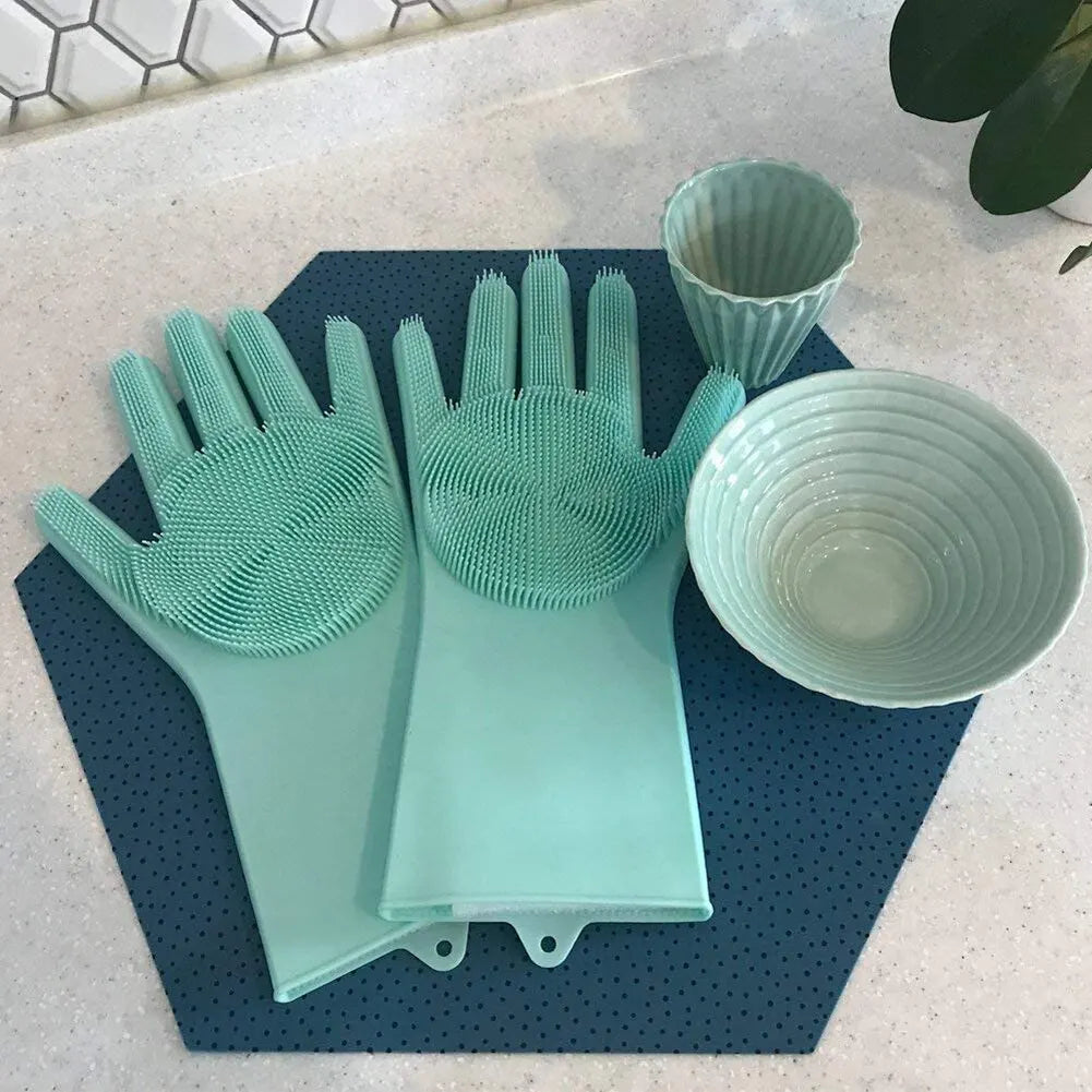 Magic Silicone Dishwashing Cleaning Gloves