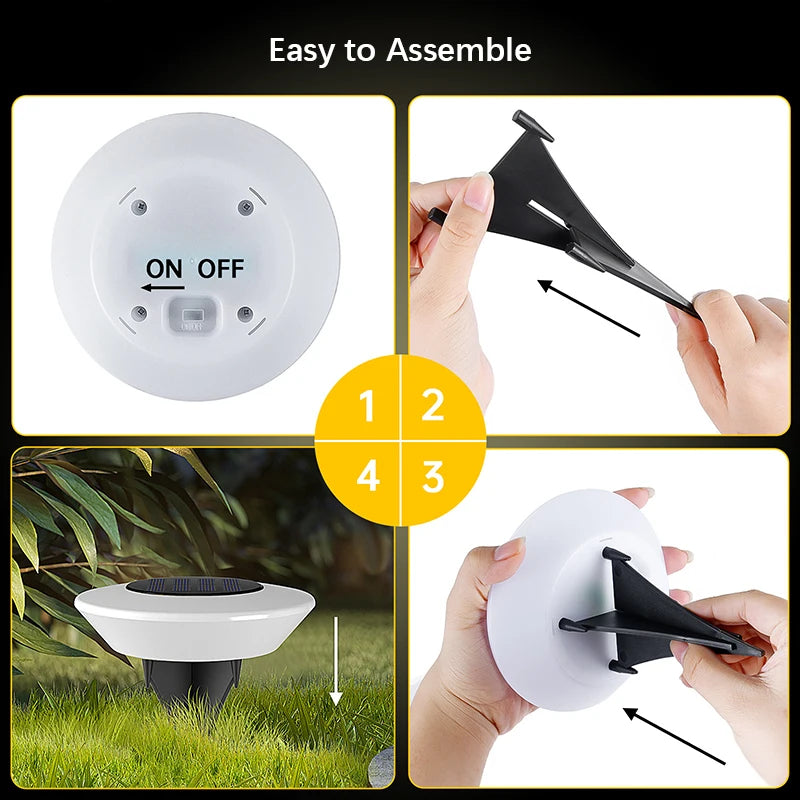 1/4Pack Solar Ground Lights, Waterproof Outdoor
