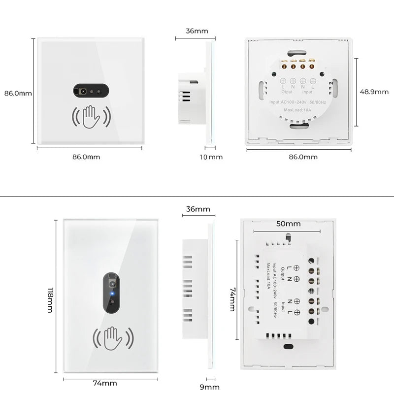 Infrared Hand Sweep Smart Wall Switch – Touchless Control