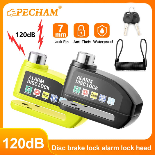120dB Waterproof Motorcycle Disc Brake Alarm Lock