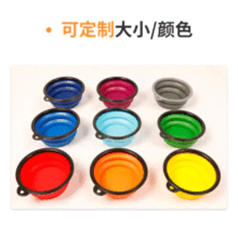 Collapsible Silicone Pet Bowl with Carabiner Clip