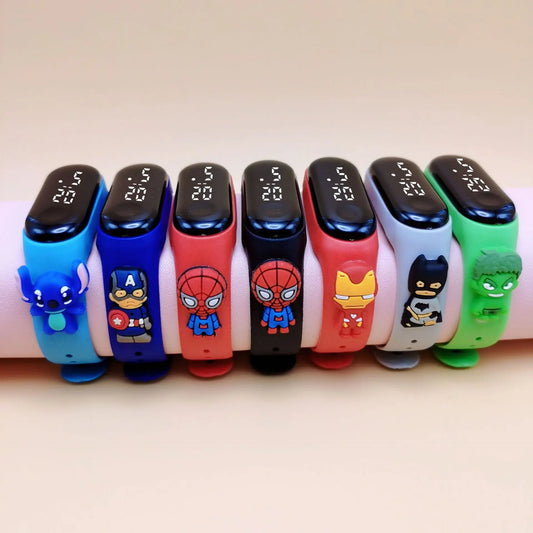 Marvel Kids LED Watch – Waterproof Cartoon Design