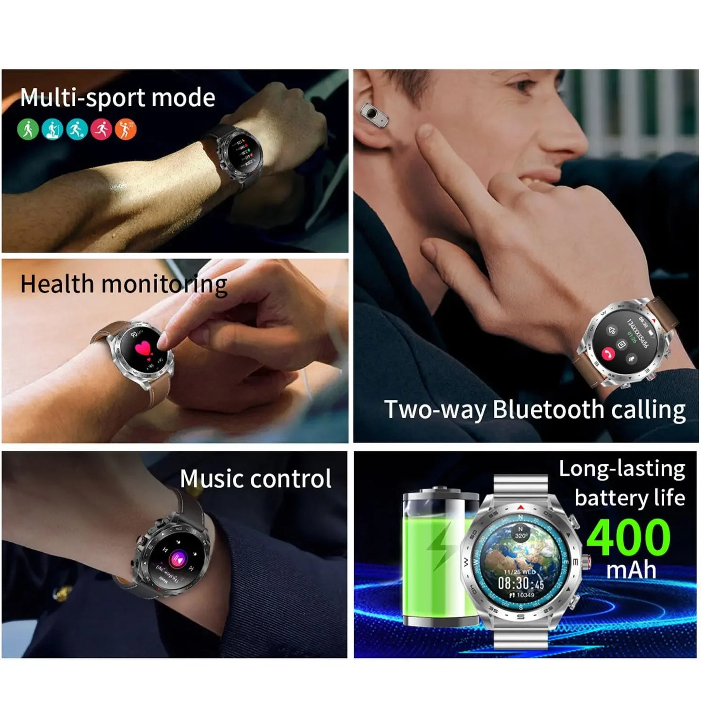 Smartwatch with Built-in TWS Earbuds