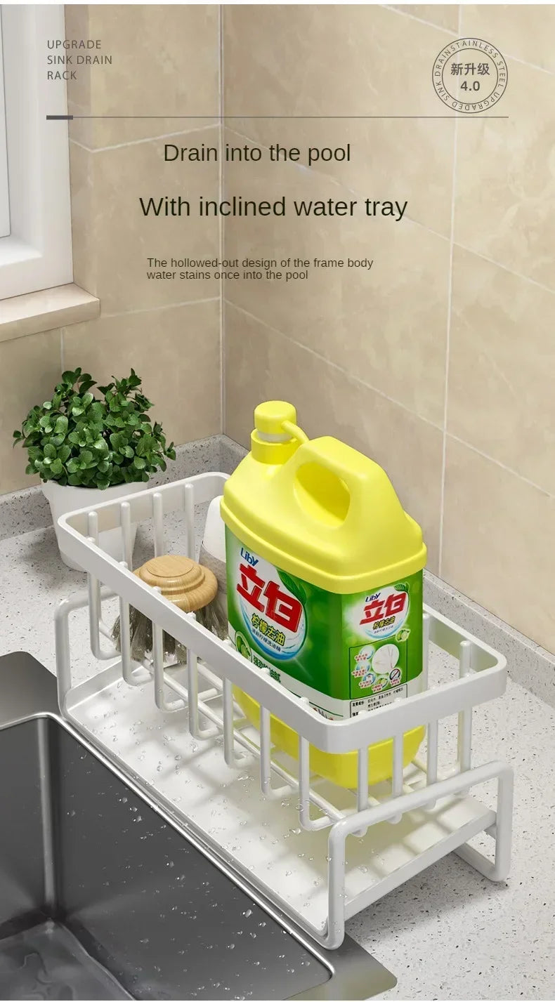 Multifunctional Sponge Rack Drainer – Kitchen Sink Organizer Shelf