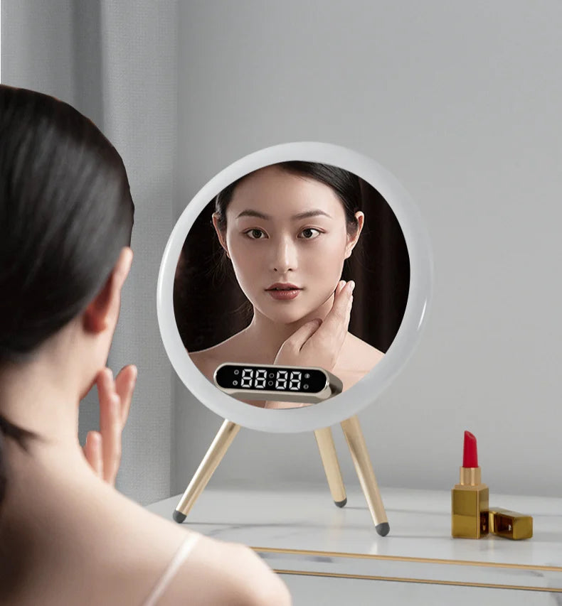 Smart Bluetooth Makeup Mirror with Wireless Charger