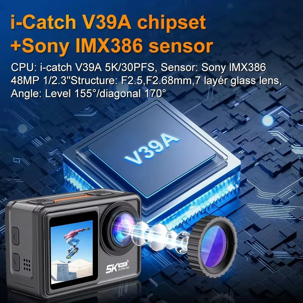 Film every detail with this 5K dual-screen action camera!