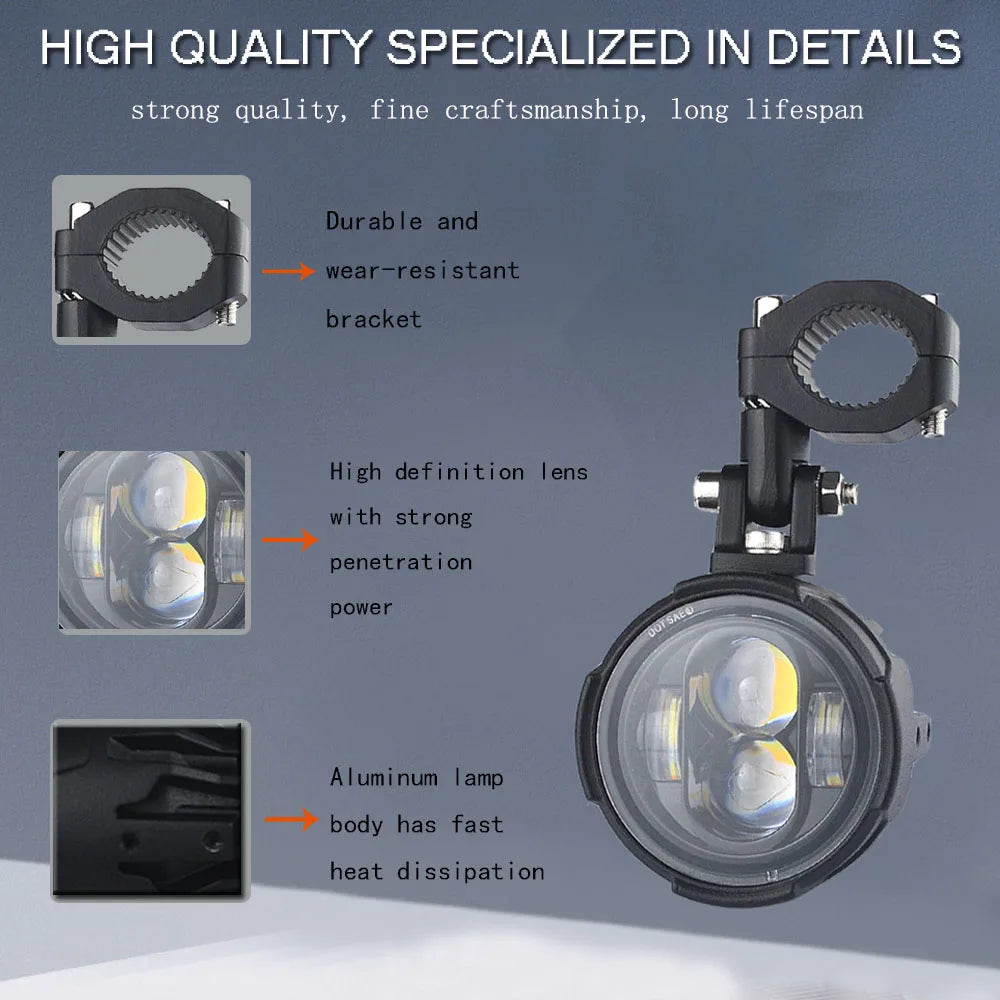 100W LED Motorcycle Fog Driving Lights Pair