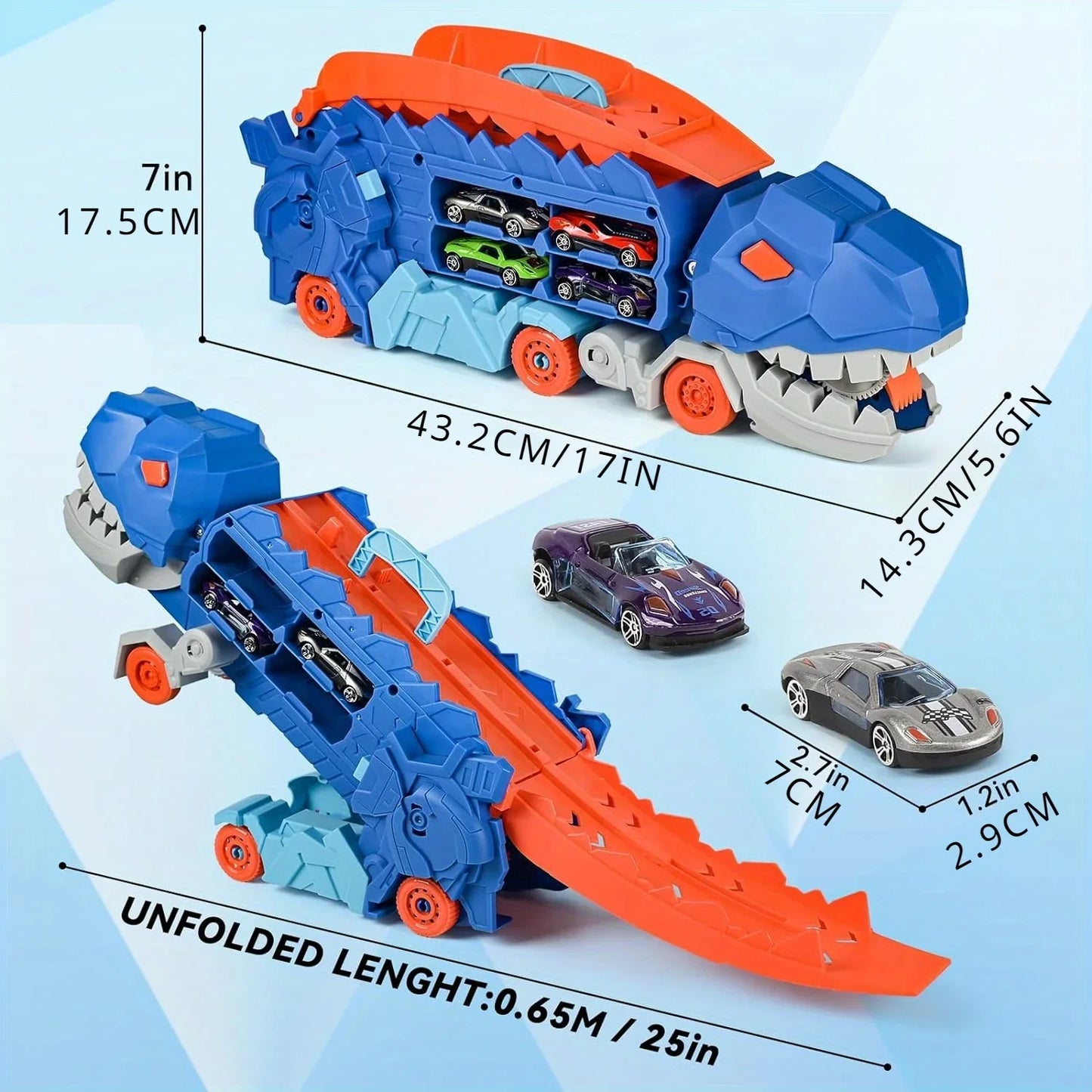 Transport Dinosaur Truck with T-Rex Race Track Toy