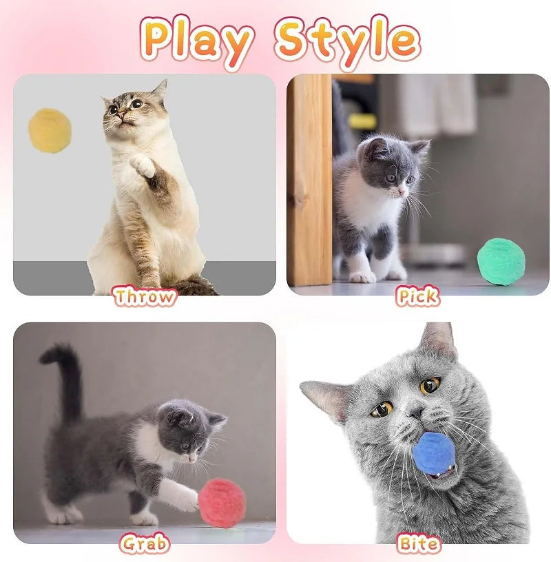Interactive Cat Toy Mini Shooting Plush Ball