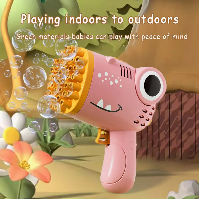 40-Hole Dinosaur Bubble Machine – Electric Bubble Fun Gun