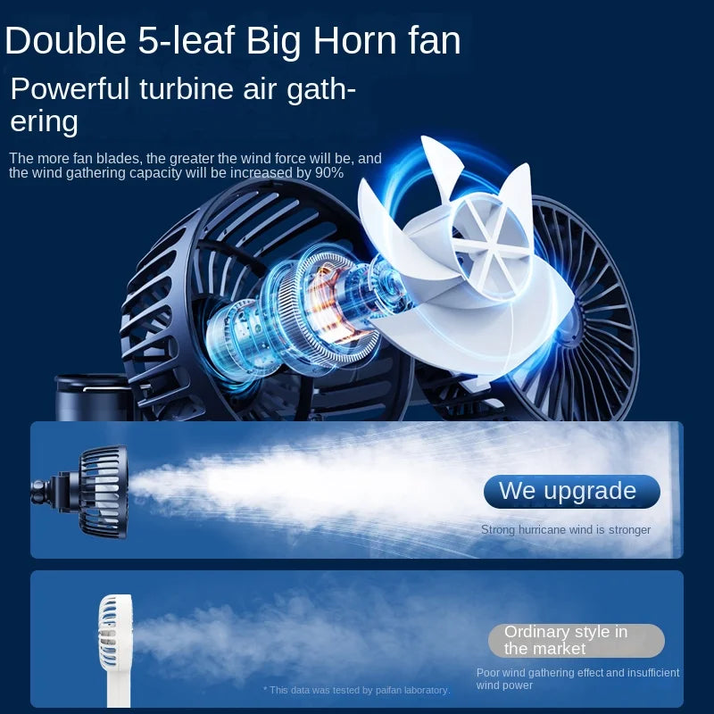 Dual Head Car USB Cooling Fan 3-Speed