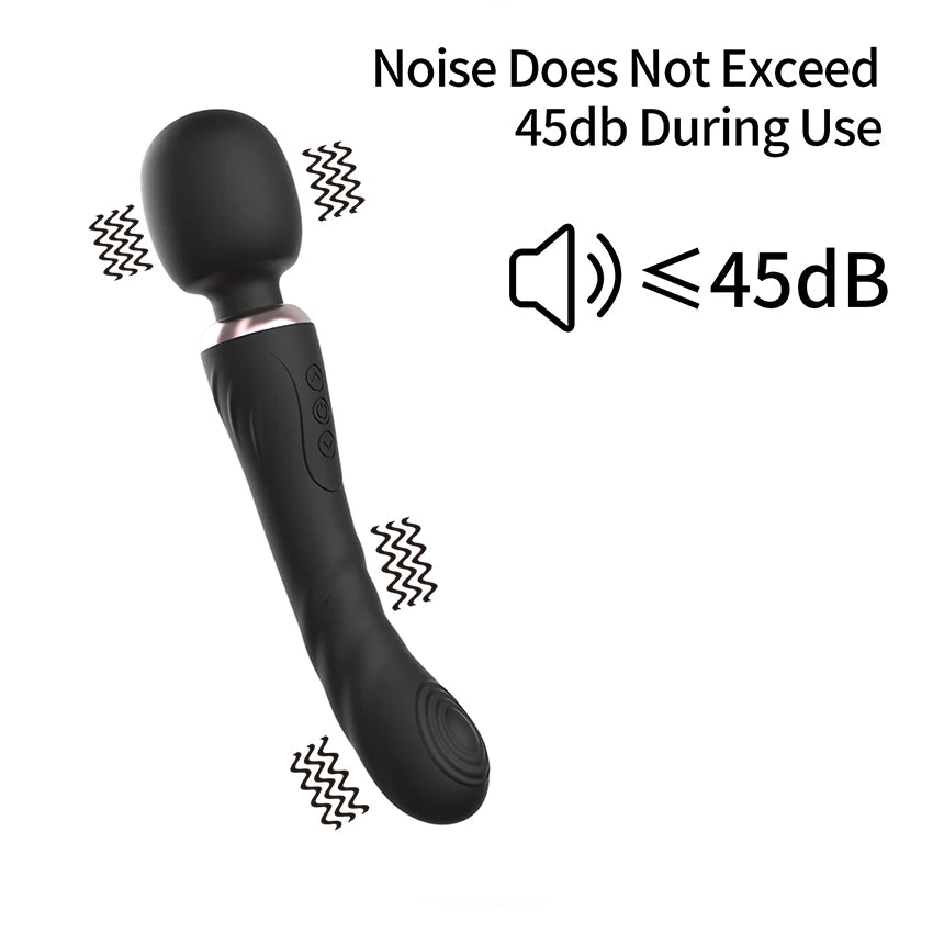 Powerful Dual Motor Silicone Dildo Vibrator Wand