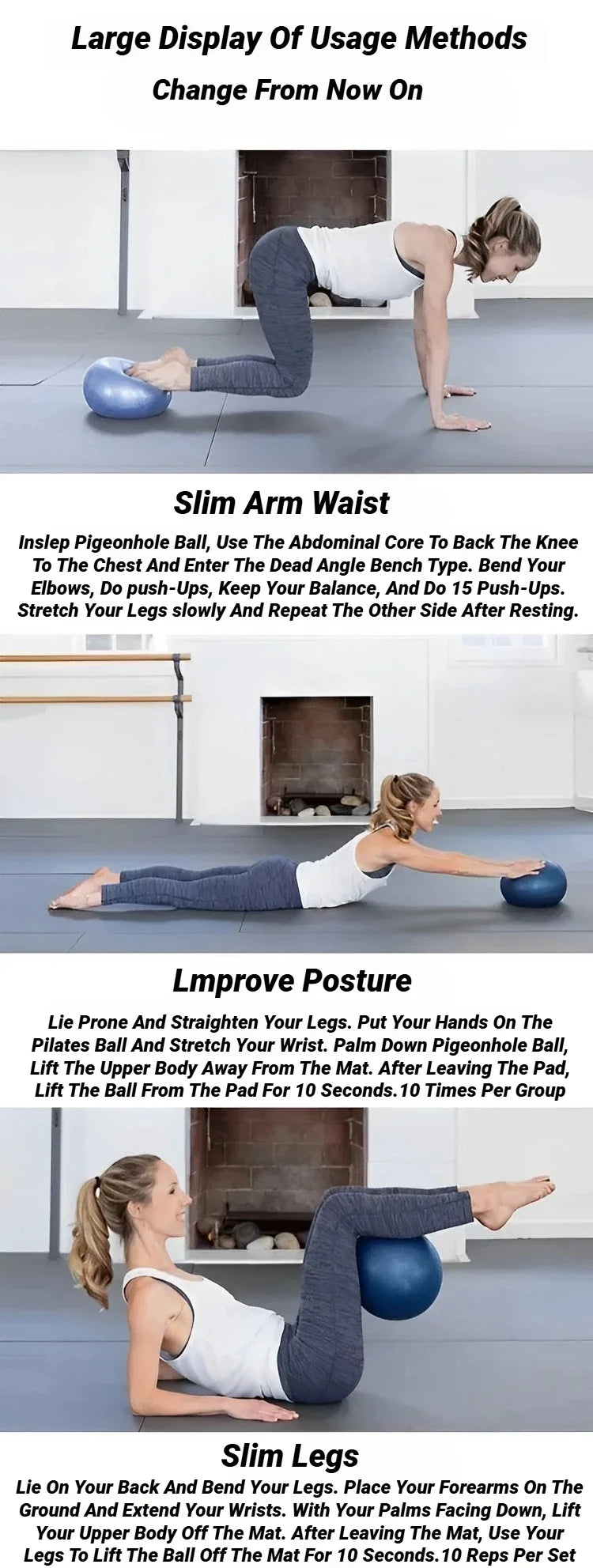 25cm Mini Yoga Pilates Ball for Core Training