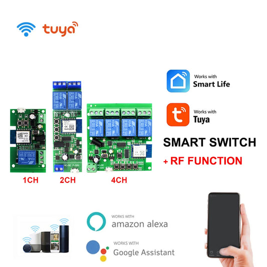Tuya Smart WiFi Switch Module – Multi-Channel Relay Control