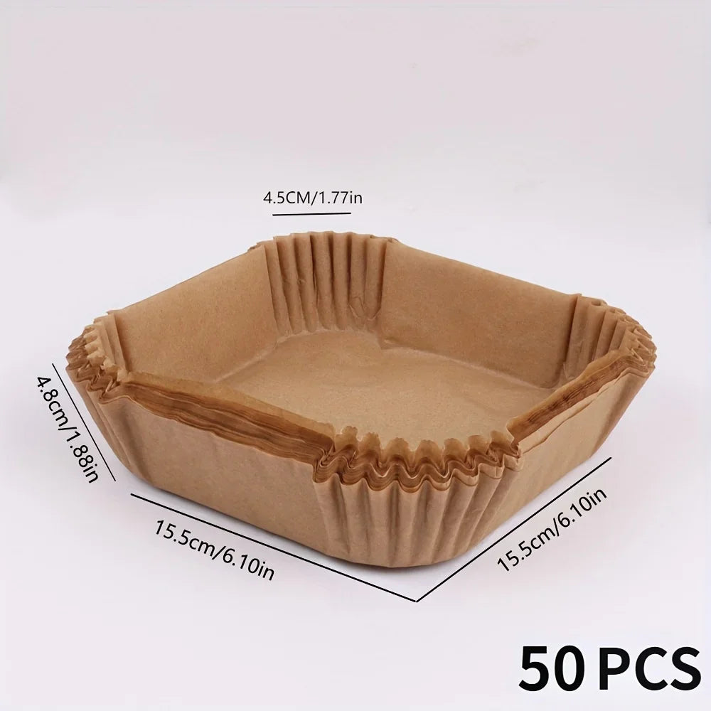 50pcs Non-Stick Air Fryer Paper Liners - Clickilix