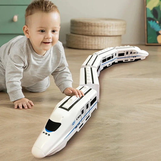 DIY High-Speed Railway Train Toy – Electric Sound & Light
