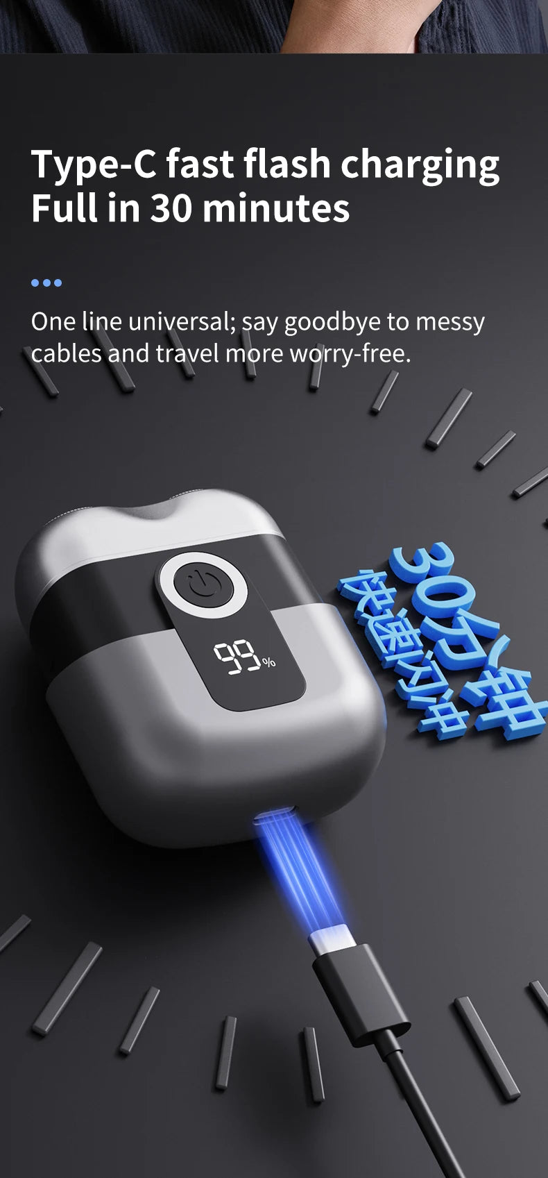 Electric Smart Rechargeable Dual Blade Shaver
