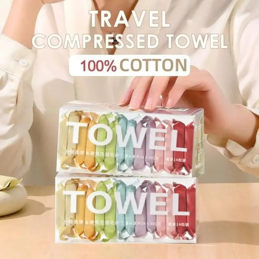 14pcs Disposable Compressed Towels – Travel-Ready & Skin-Friendly!
