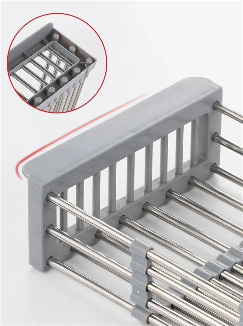 Extendable Stainless Steel Sink Rack – Dry, Rinse & Store