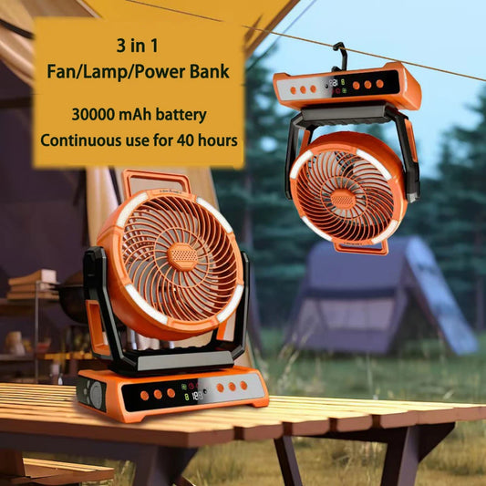 3-in-1 Portable Mini Cooling Fan with Light