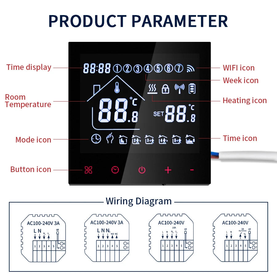 Tuya WiFi Smart Thermostat – Floor & Boiler Heating Control
